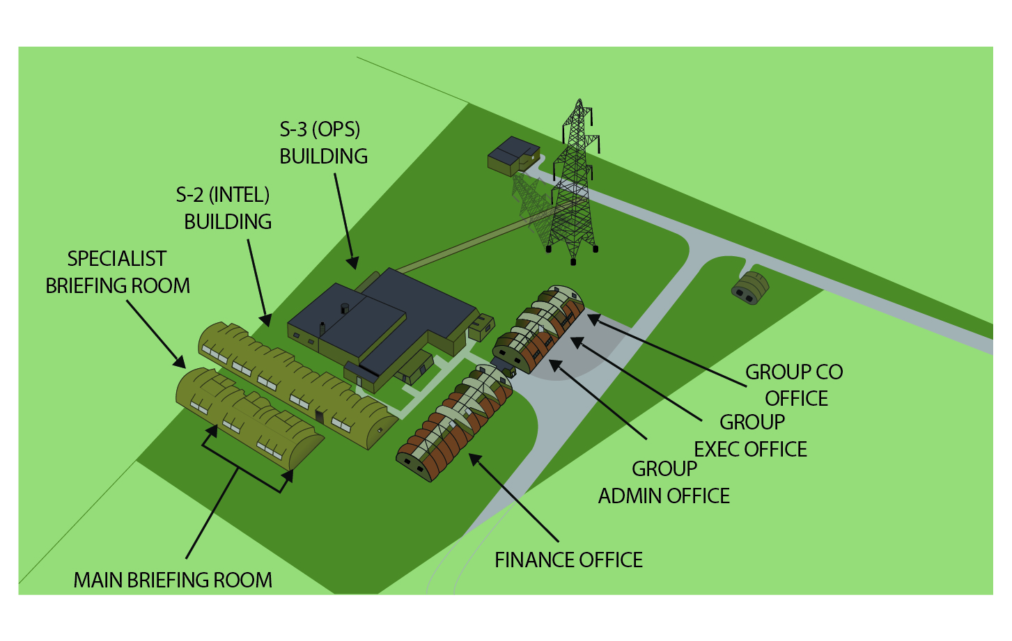 Sports field near the Group Headquarters Area